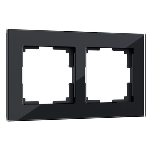 W0021108/ Рамка на 2 поста Werkel Favorit черный,стекло