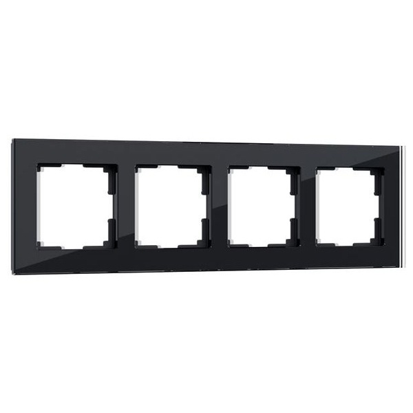 W0041108/ Рамка на 4 поста Werkel Favorit черный,стекло