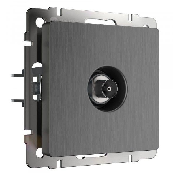 ТВ-розетка оконечная Werkel графит рифленый