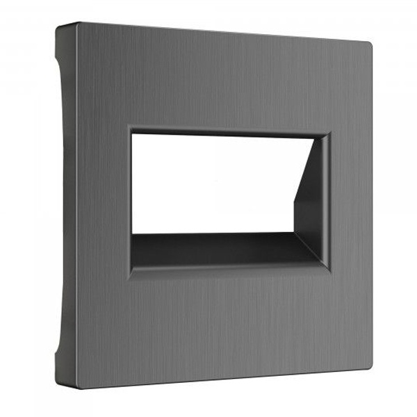 Накладка для двойной розетки Еthernet RJ-45 Werkel графит рифленый