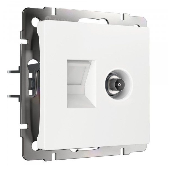 Розетка ТВ+Ethernet RJ-45 6 cat.Werkel белый