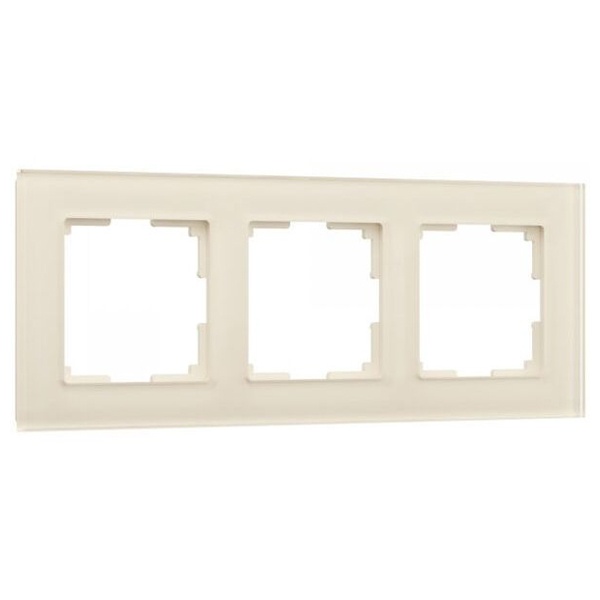 W0031141/ Рамка на 3 поста Werkel Favorit молочный, стекло