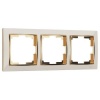 Рамка на 3 поста Werkel Snabb слоновая кость/золото