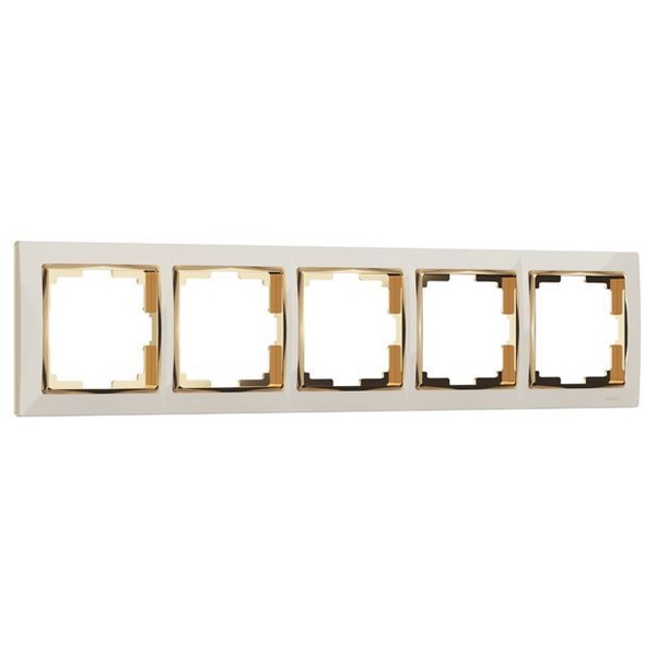Рамка на 5 постов Werkel Snabb слоновая кость/золото