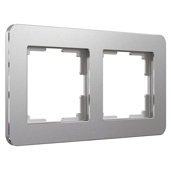 Рамка на 2 поста Werkel Platinum алюминий