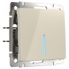 Выключатель одноклавишный с подсветкой Werkel слоновая кость (бежевый)