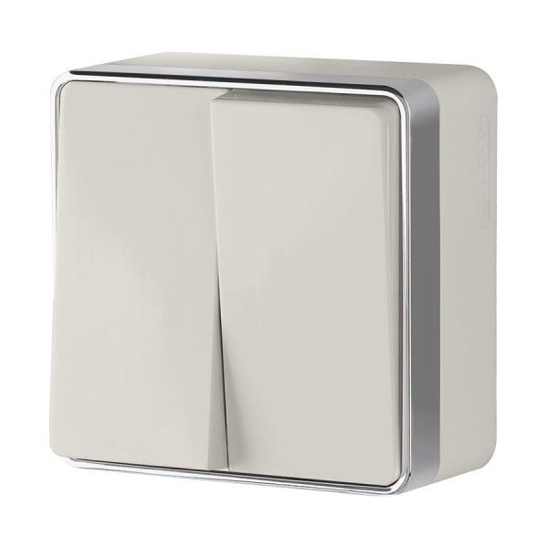 Выключатель накладной двухклавишный Werkel Gallant слоновая кость (бежевый)