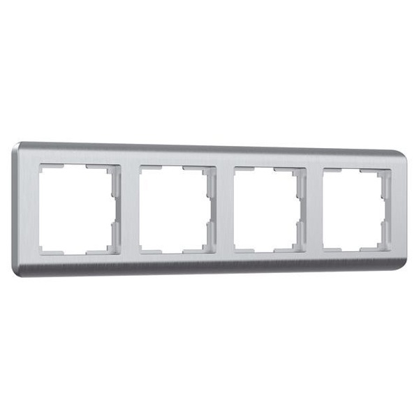 Рамка на 4 поста Werkel Stream серебряный