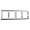 Рамка на 4 поста Werkel Stream серебряный