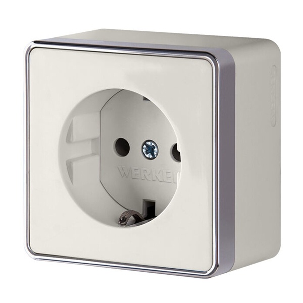 Розетка накладная с заземлением Werkel Gallant слоновая кость (бежевый)