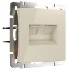 Розетка двойная Ethernet RJ-45 Werkel слоновая кость (бежевый)