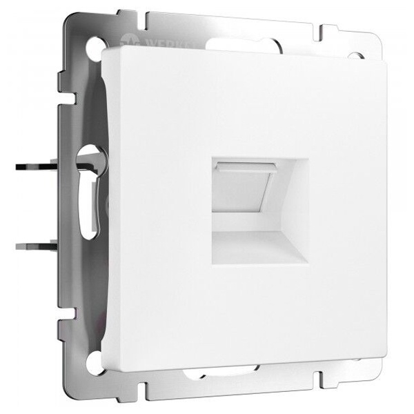 Розетка Ethernet RJ-45 cat. 6A экранированная Werkel белый матовый