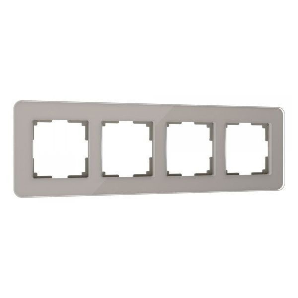 W0042417/ Рамка на 4 поста Werkel Elite дымчатый, стекло