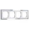 Рамка на 4 поста Werkel Baguette белый/серебро