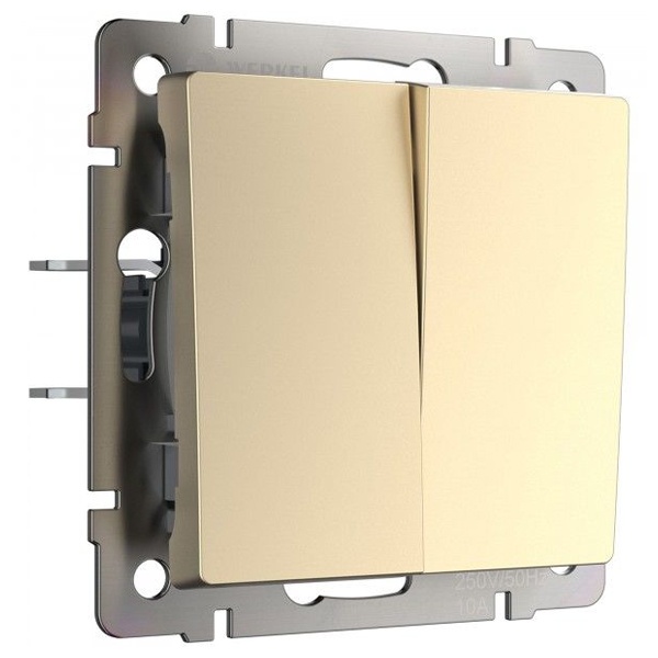 Выключатель двухклавишный Werkel шампань