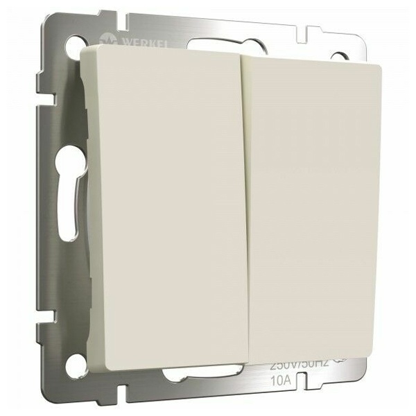 Выключатель двухклавишный Werkel айвори матовый