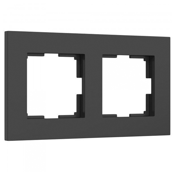 Рамка на 2 поста Werkel Slab черный софт
