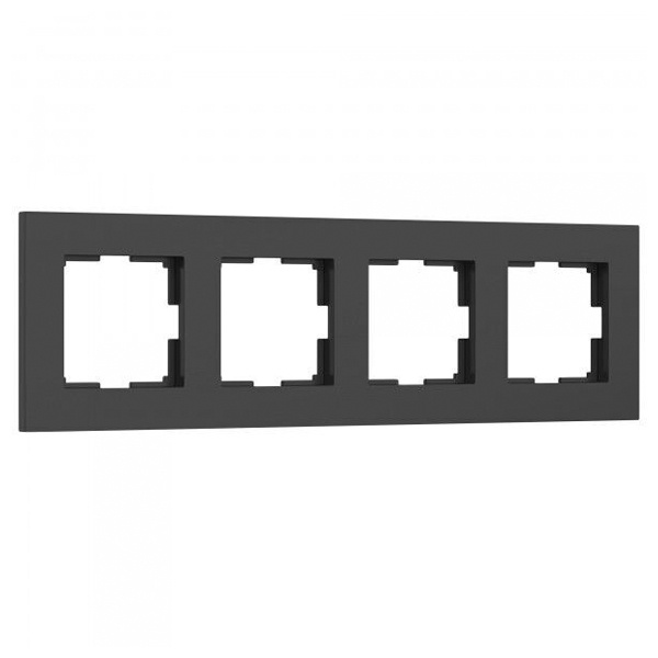 Рамка на 4 поста Werkel Slab черный софт