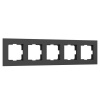 Рамка на 5 постов Werkel Slab черный софт