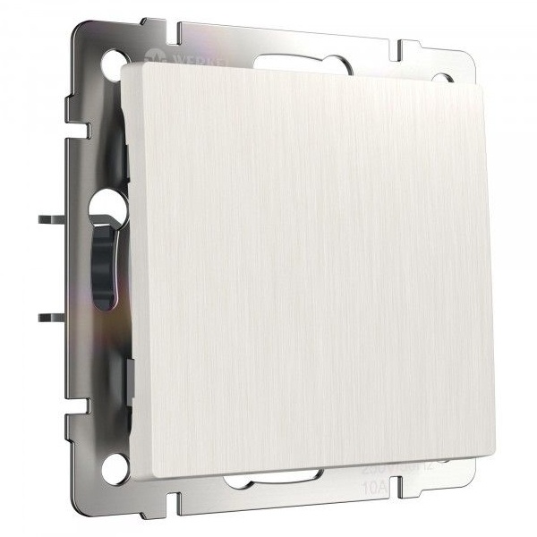 Выключатель одноклавишный проходной Werkel перламутровый рифленый