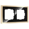 Рамка на 2 поста Werkel Baguette черный/латунь