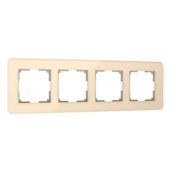 W0042443/ Рамка на 4 поста Werkel Elite айвори, стекло