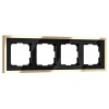 Рамка на 4 поста Werkel Baguette черный/латунь