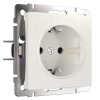 Розетка с заземлением и шторками Werkel перламутровый рифленый