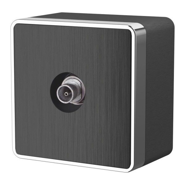 ТВ-розетка накладная оконечная Werkel Gallant графит рифленый