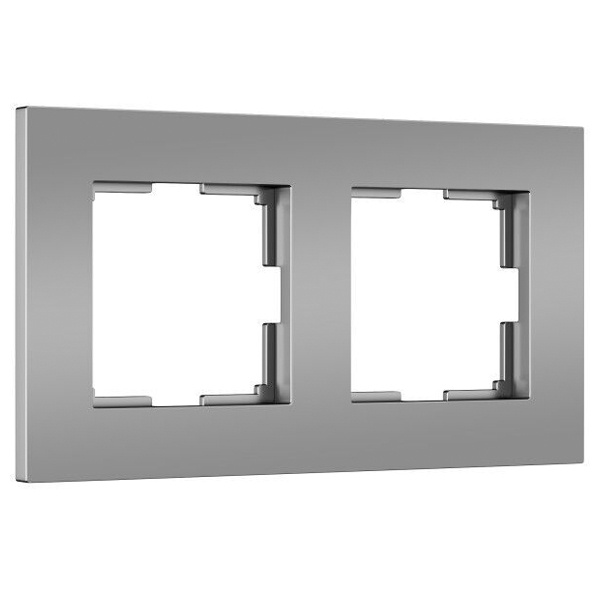 Рамка на 2 поста Werkel Slab серебро софт