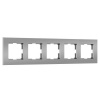 Рамка на 5 постов Werkel Slab серебро софт