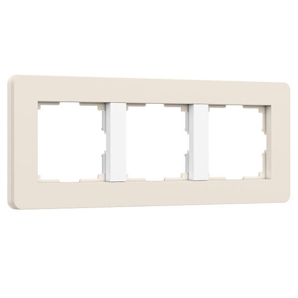 Рамка на 3 поста Werkel Split айвори/белый soft-touch