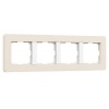 Рамка на 4 поста Werkel Split айвори/белый soft-touch