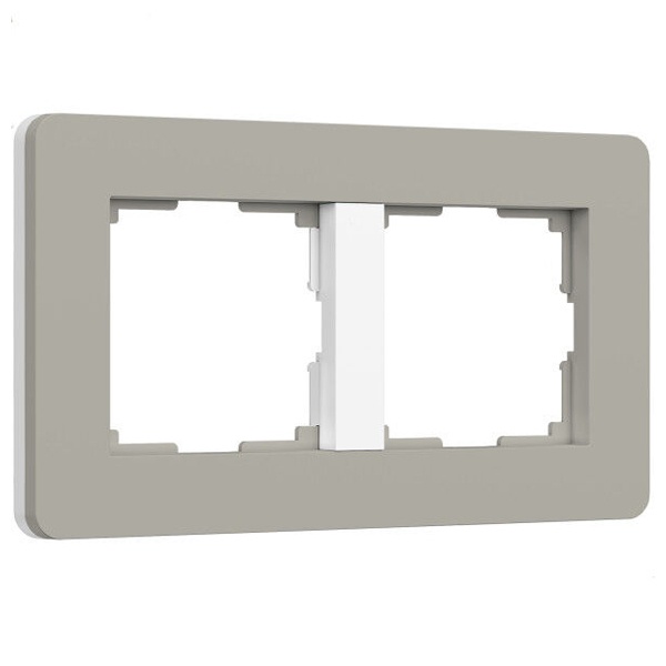 Рамка на 2 поста Werkel Split дымчатый/белый soft-touch