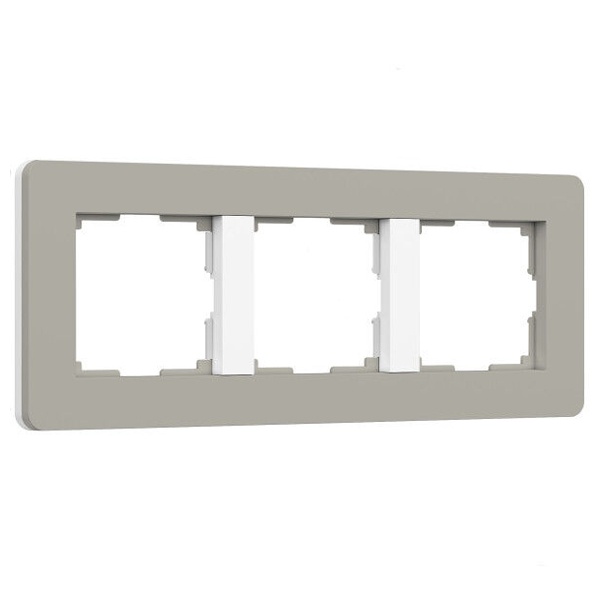 Рамка на 3 поста Werkel Split дымчатый/белый soft-touch