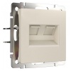 Розетка двойная Ethernet RJ-45 Werkel айвори матовый