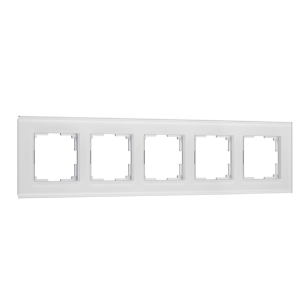 W0053101/ Рамка на 5 постов Werkel Senso белый, стекло soft-touch