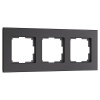 W0033108/ Рамка на 3 поста Werkel Senso черный, стекло soft-touch
