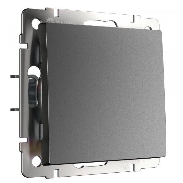 Выключатель одноклавишный проходной Werkel графит матовый