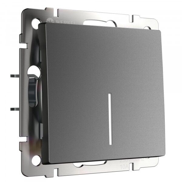 Выключатель одноклавишный проходной с подсветкой Werkel графит матовый