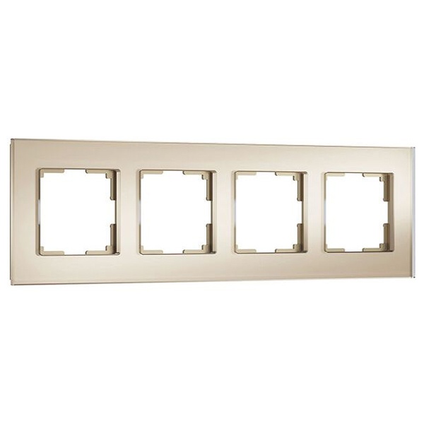 W0043111/ Рамка на 4 поста Werkel Senso шампань, стекло soft-touch