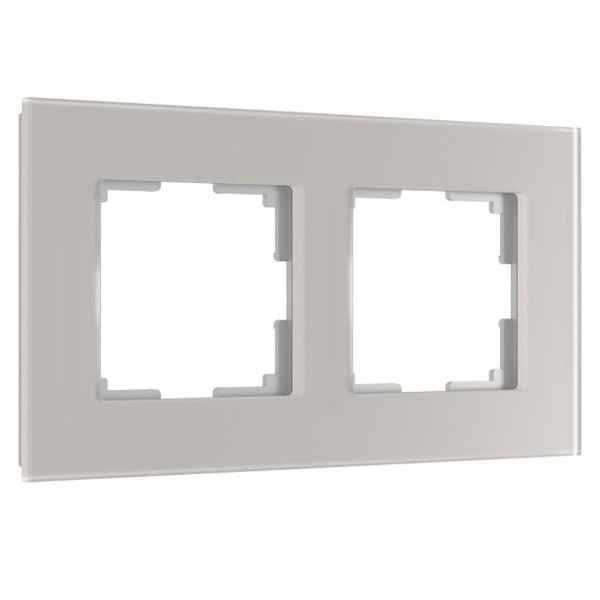 W0023117/ Рамка на 2 поста Werkel Senso дымчатый, стекло soft-touch