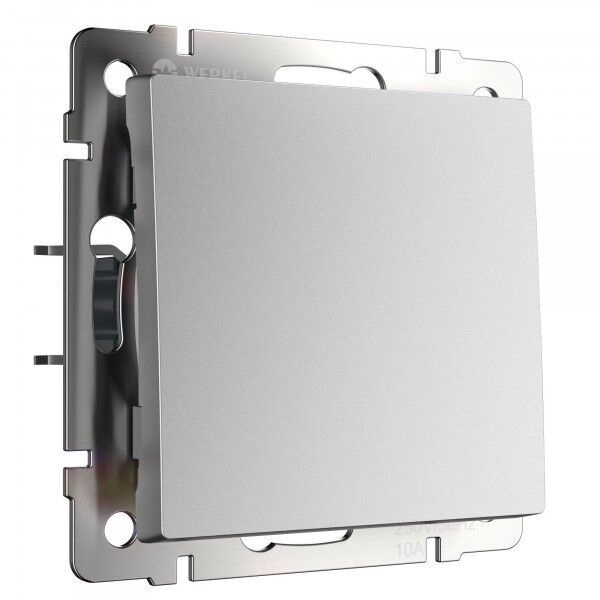 Выключатель одноклавишный проходной Werkel серебряный матовый