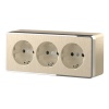 Розетка накладная тройная с заземлением и шторками Werkel Gallant шампань рифленый