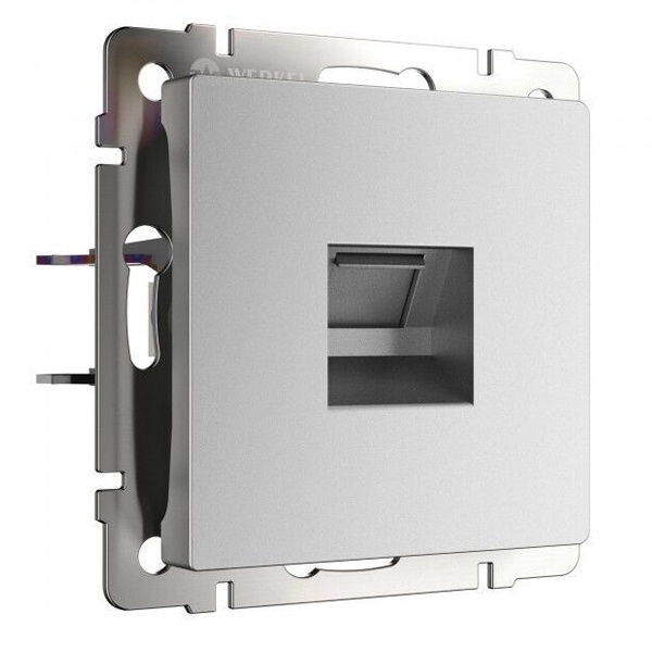 Розетка Ethernet RJ-45 Werkel серебряный матовый