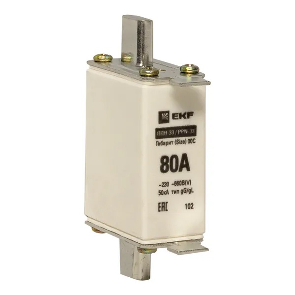Плавкая вставка EKF ППН-33 100/ 80А габарит 00С