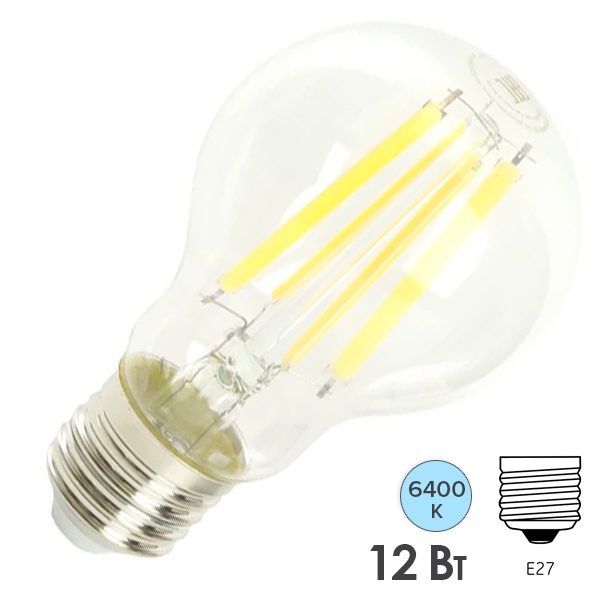 Лампа светодиодная филаментная Feron.PRO LB-1112 A60 12W 6400K 175-265V E27 1960Lm дневной свет