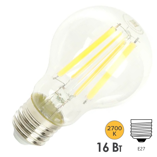 Лампа светодиодная филаментная Feron.PRO LB-1116 A60 16W 2700K 175-265V E27 2560Lm теплый свет