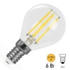 Лампа светодиодная филаментная шарик Feron PRO LB-1706 G45 6W 2700K 175-265V E14 960Lm теплый свет