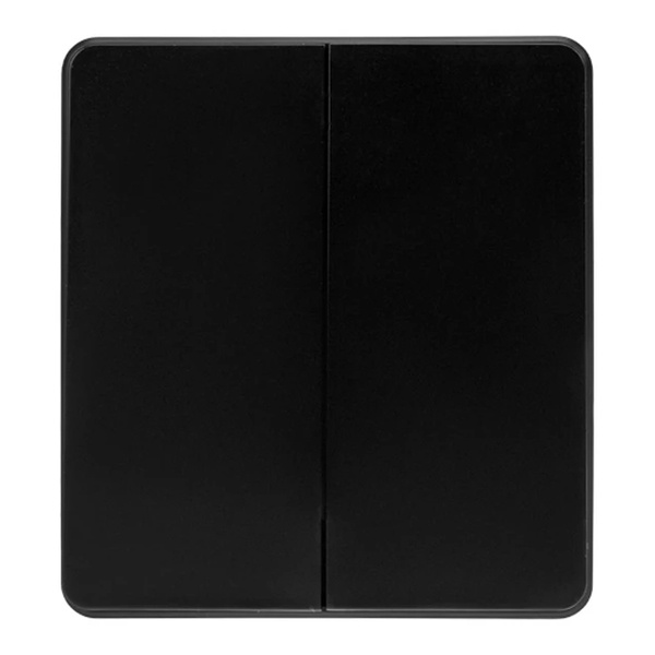 Переключатель двухклавишный Kranz Miele Round 10А с рамкой оникс